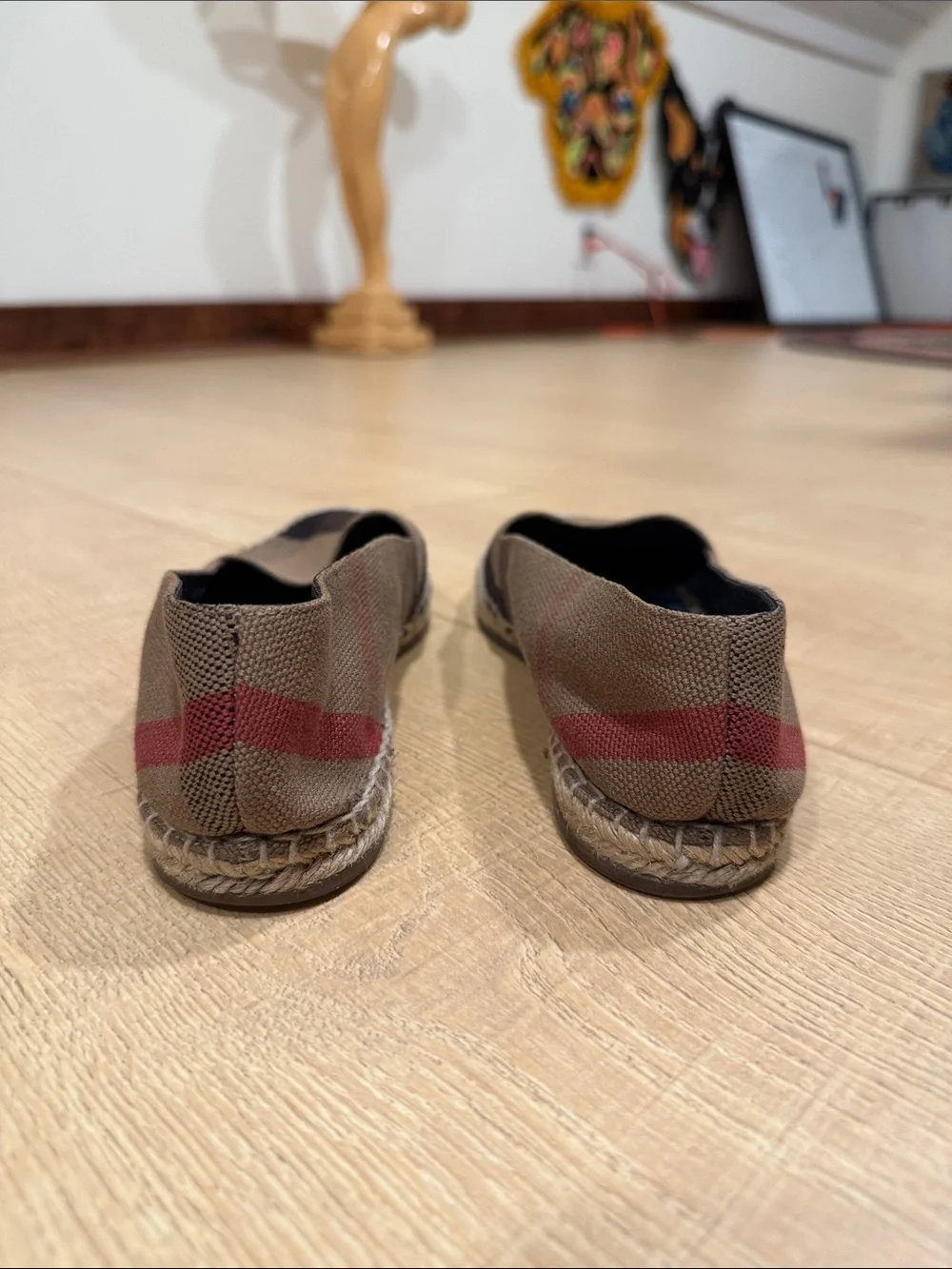 Burberry Hodgeson Check Espadrille Flats